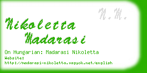 nikoletta madarasi business card